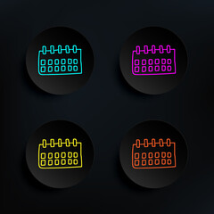 Poster - The calendar sketch dark badge color set icon. Simple thin line, outline vector of education icons for ui and ux, website or mobile application