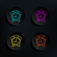 Poster - Alarm clock sketch dark badge color set icon. Simple thin line, outline vector of education icons for ui and ux, website or mobile application