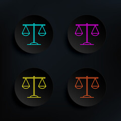 Poster - Balance dark badge color set icon. Simple thin line, outline vector of web icons for ui and ux, website or mobile application