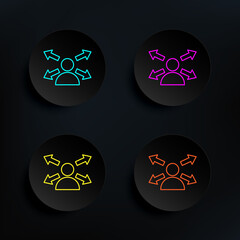 Poster - Deployment dark badge color set icon. Simple thin line, outline vector of web icons for ui and ux, website or mobile application