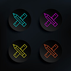 Poster - Design tools dark badge color set icon. Simple thin line, outline vector of web icons for ui and ux, website or mobile application