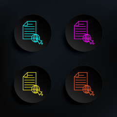Poster - Internet publishing dark badge color set icon. Simple thin line, outline vector of web icons for ui and ux, website or mobile application