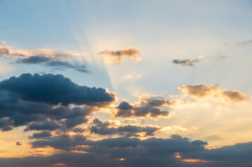 Wall Mural - sunset sky for background or sunrise sky and cloud at morning.