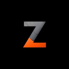 Wall Mural - Line Stripes Letter Z Logo Icon. Line stripe shape design concept.