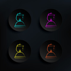 Poster - Camping lamp dark badge color set icon. Simple thin line, outline vector of travel icons for ui and ux, website or mobile application