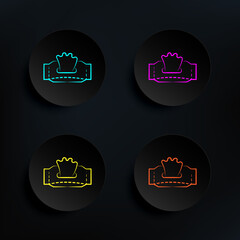 Poster - Water paper toilet dark badge color set icon. Simple thin line, outline vector of travel icons for ui and ux, website or mobile application