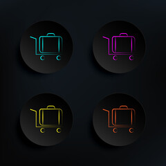 Poster - Baggage luggage dark badge color set icon. Simple thin line, outline vector of travel icons for ui and ux, website or mobile application