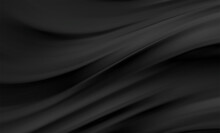 Smooth Elegant Black Satin Texture Abstract Background. Luxurious Background Design