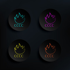 Poster - Bonfire dark badge color set icon. Simple thin line, outline vector of travel icons for ui and ux, website or mobile application