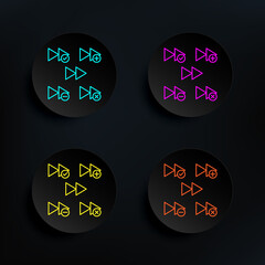 Poster - Rewind, plus, remove, minus, check sign dark badge color set icon. Simple thin line, outline vector of web icons for ui and ux, website or mobile application