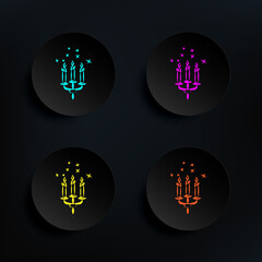 Poster - Wedding candles dark badge color set icon. Simple thin line, outline vector of wedding icons for ui and ux, website or mobile application