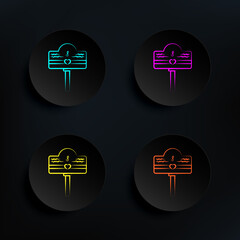 Poster - Love mailbox dark badge color set icon. Simple thin line, outline vector of wedding icons for ui and ux, website or mobile application