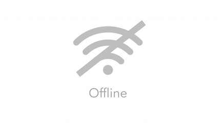Animated wireless signal searching icon, isolated on white and black backgrounds 