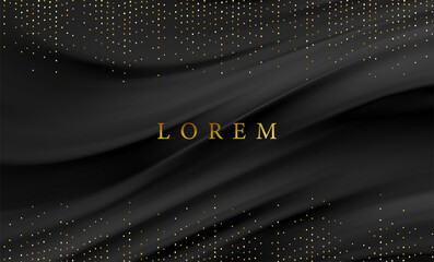 Poster - Smooth elegant black satin texture abstract background. Luxurious background design