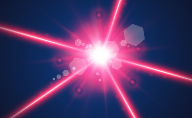 Poster - Abstract laser beam. Transparent isolated on black background. Vector illustration.	