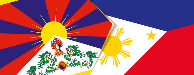 Wall Mural - Tibet and Philippines flags, two vector flags.