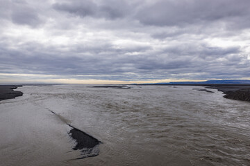 Canvas Print - River Gigjukvisl seen from a Ring Road in Iceland