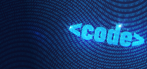 Fototapete - Wireframe of geometric binary code polygonal design. Low poly digital vector illustration. Light connection structure of modern graphics. Futuristic concept for programming binary languages.