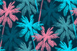 Stylish summer seamless pattern with palm trees.