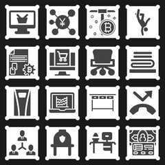 Wall Mural - 16 pack of workplace  filled web icons set