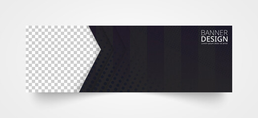 Wall Mural - Horizontal header web banner design in black color.