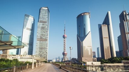 Wall Mural - hyper lapse, Pudong financial district Shanghai, China