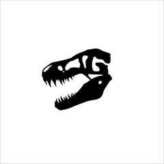 silhouette of a Tyrannosaurus skull. vector illustration