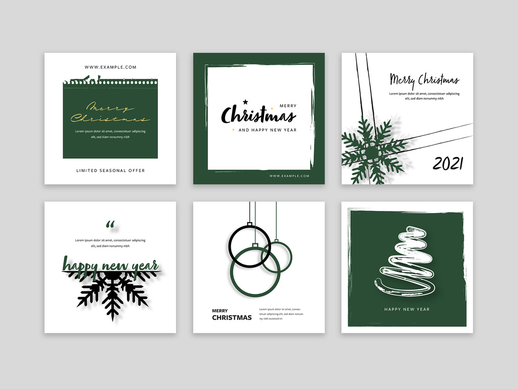 Minimal Christmas Social Media Post Layouts plantilla de Stock | Adobe Stock