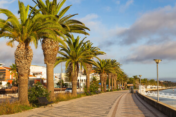 Lagos Portugal palm trees main pavement southern resort city 