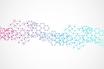 Wall Mural - structure molecule and communication. dna, atom, neurons. scientific concept for your design. connec
