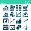 Simple set of 16 icons related to gross profit