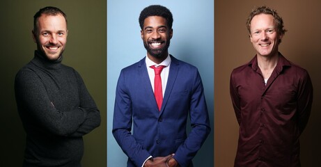 Poster - Group of beautiful man in front of a background