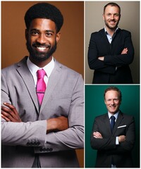 Poster - Group of beautiful man in front of a background