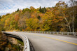 An afternoon ride along the Blue Ridge Parkway at the Linn cove viaduct in North Carolina near Asheville.
