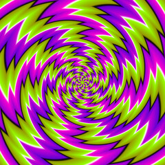Wall Mural - green background with spirals. spin illusion.
