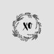 XO Initial handwriting logo template vector 