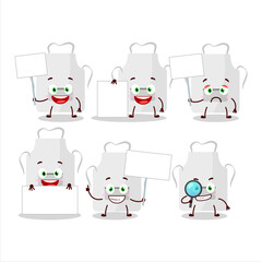 Poster - White appron cartoon character bring information board