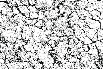 Wall Mural - Grunge natural texture of cracked sand. Monochrome background of the dried surface of the loose desert soil. Overlay template. Vector illustration