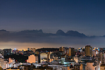 Niterói, Rio de Janeiro, Brazil - CIRCA 2020: Photo of the night urban landscape, outdoors, of the daily life of the population of a Brazilian city