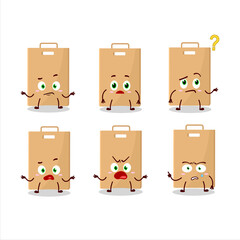 Poster - Cartoon character of food bag with what expression