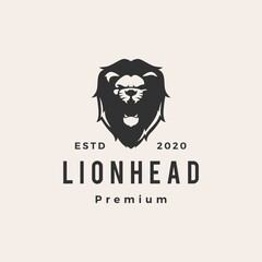 Poster - lion head hipster vintage logo vector icon illustration