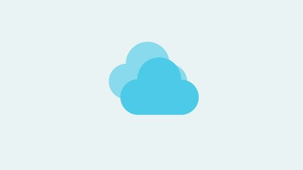 Poster - cloud animated, cloud icon animation