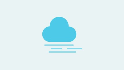 Poster - wind blowing bad weather icon animation, wind blowing with cloud icon, weather report