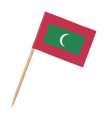 Wall Mural - Small paper flag of Maldives on wooden stick