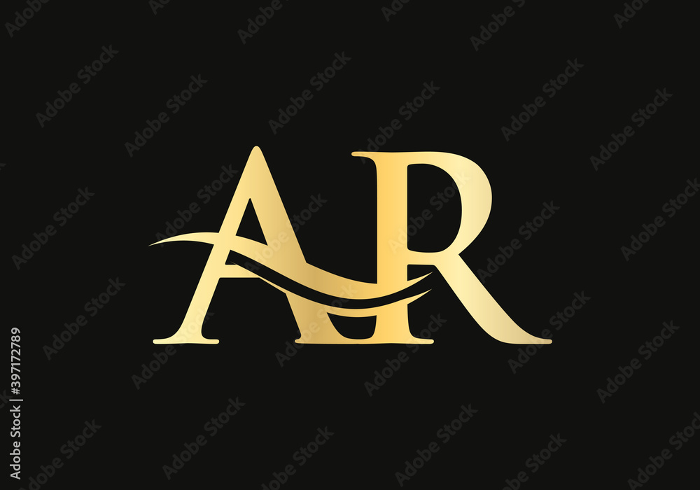 AR Modern creative unique elegant minimal. AR initial based letter icon logo. AR logo design