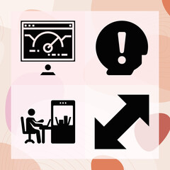 simple set of measurement related filled icons