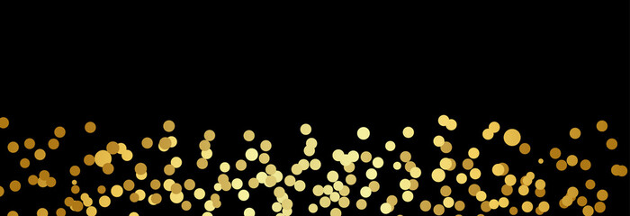 Black background with gold dots, Elegant background, Luxury background concept, vector.