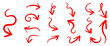 © TWINS DESIGN STUDIO - Red arrows vector.  Doodle Marker hand drawn arrows and shapes vector illustration.