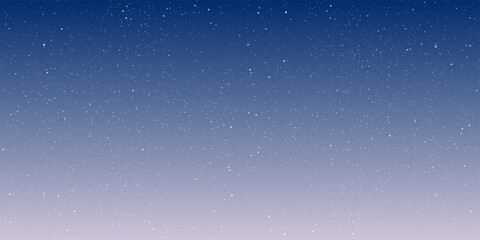 Wall Mural - Winter star in the night sky background, Starry night with shiny stars in the gradient sky. Vector illustration.