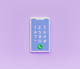 Aufkleber - modern Smartphone Dial Keypad Screen isolated. minimal design. 3d rendering